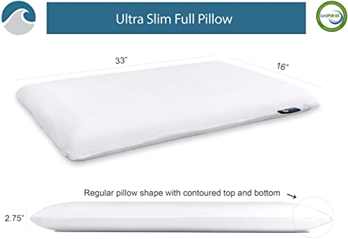 Gel-Infused Slim Memory Foam Cooling Pillow from Bluewave Bedding